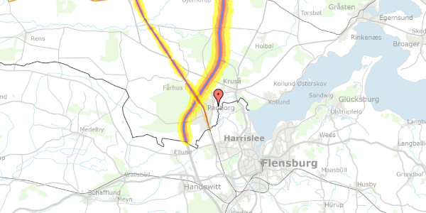 Trafikstøjkort på Rønshavevej 16, 6330 Padborg