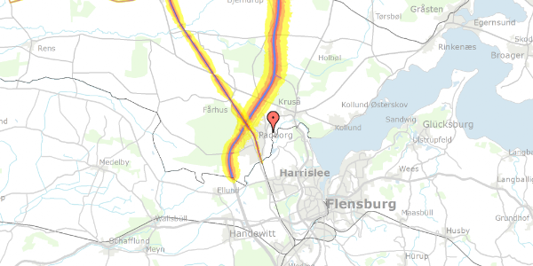 Trafikstøjkort på Rønshavevej 30, 6330 Padborg