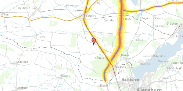 Trafikstøjkort på Tøndervej 37, 6330 Padborg