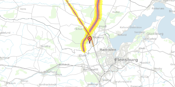 Trafikstøjkort på Vestergade 25, 6330 Padborg