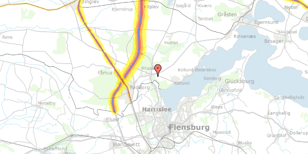 Trafikstøjkort på Åbjerg 22, 6340 Kruså