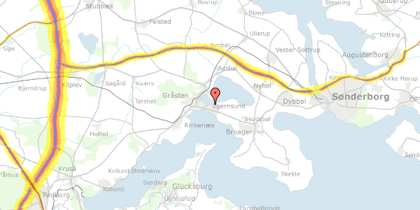 Trafikstøjkort på Svinget 2A, 6320 Egernsund