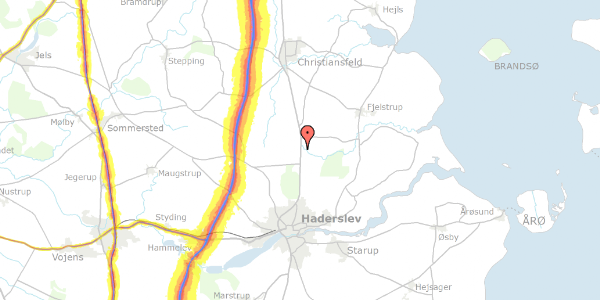 Trafikstøjkort på Bjerning Hovedvej 32, 6100 Haderslev