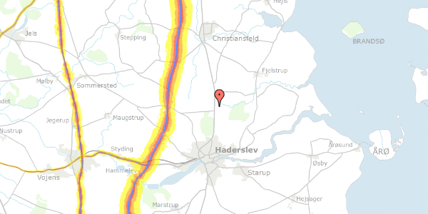 Trafikstøjkort på Bjerning Hovedvej 44, 6100 Haderslev