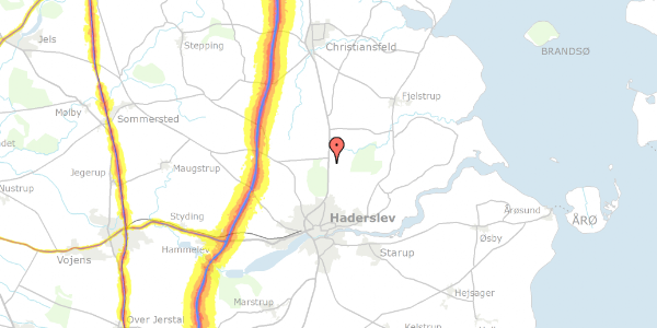 Trafikstøjkort på Bjerning Hovedvej 63, 6100 Haderslev