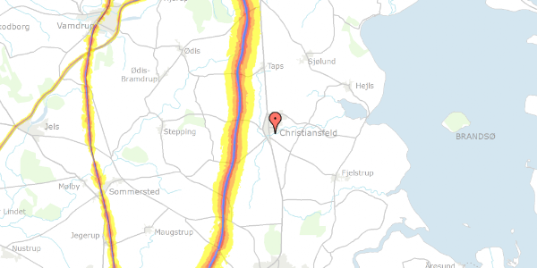 Trafikstøjkort på Haderslevvej 18, 6070 Christiansfeld