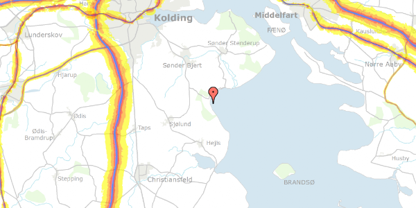 Trafikstøjkort på Havremarken 13, 6093 Sjølund