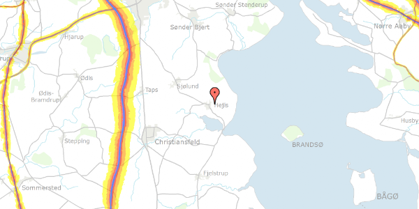 Trafikstøjkort på Hejls Landevej 43, 6094 Hejls