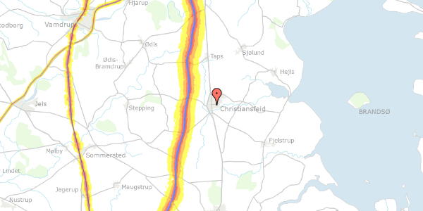 Trafikstøjkort på Kongensgade 6A, st. 2, 6070 Christiansfeld