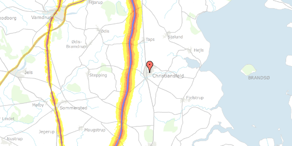 Trafikstøjkort på Kongensgade 9B, 6070 Christiansfeld