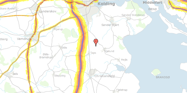 Trafikstøjkort på Nefgårdvej 10, 6070 Christiansfeld