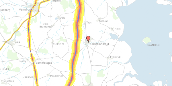 Trafikstøjkort på Præstegaardsvej 9, 6070 Christiansfeld