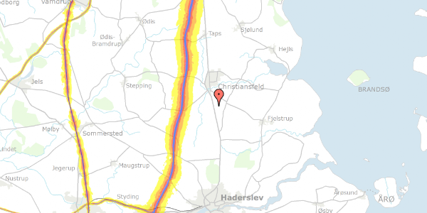 Trafikstøjkort på Seggelund Hovedvej 34, 6070 Christiansfeld