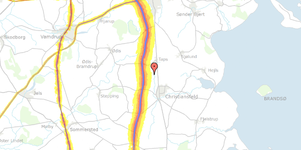 Trafikstøjkort på Skovrup Nørrevej 5, 6070 Christiansfeld