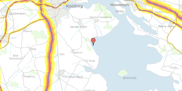 Trafikstøjkort på St. Strandhave 4, 6093 Sjølund