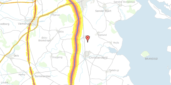 Trafikstøjkort på Tingskovhedevej 21, 6070 Christiansfeld