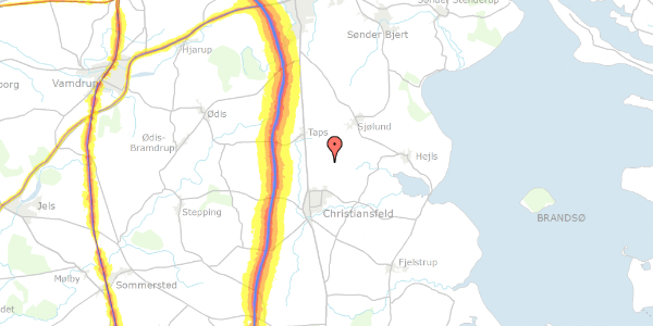 Trafikstøjkort på Vejstruprødvej 67, 6070 Christiansfeld