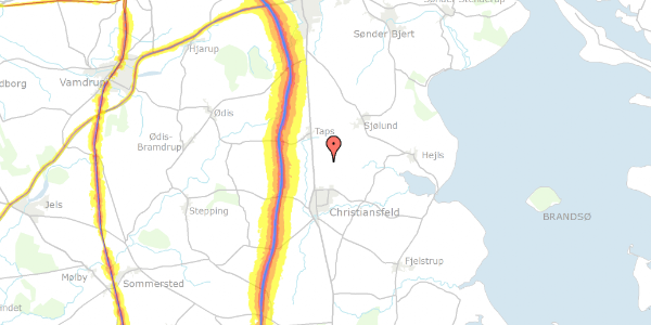 Trafikstøjkort på Vejstruprødvej 88, 6070 Christiansfeld