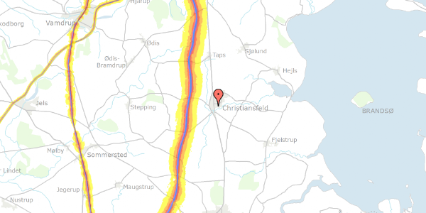 Trafikstøjkort på Vestervang 3, 6070 Christiansfeld