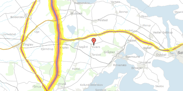 Trafikstøjkort på Kværsgade 13, . 5, 6300 Gråsten