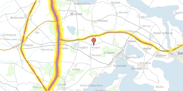 Trafikstøjkort på Nørretoft 7, 6300 Gråsten