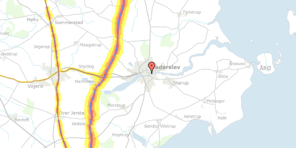 Trafikstøjkort på Allegade 1A, 1. th, 6100 Haderslev