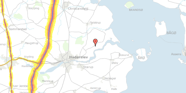 Trafikstøjkort på Feldumvej 1, 6100 Haderslev