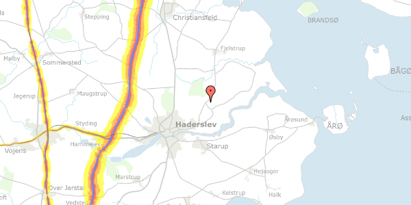 Trafikstøjkort på Fjelstrupvej 67, 6100 Haderslev