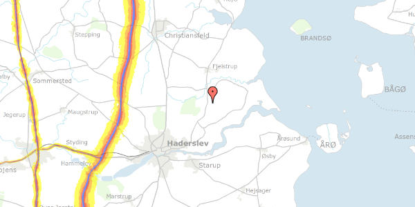 Trafikstøjkort på Fjelstrupvej 98, 6100 Haderslev
