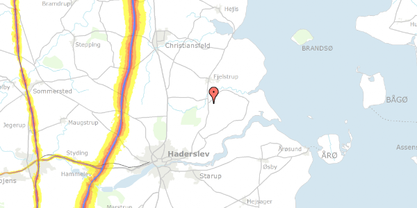 Trafikstøjkort på Fjelstrupvej 118, 6100 Haderslev