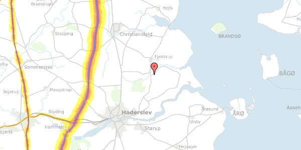Trafikstøjkort på Fjelstrupvej 131, 6100 Haderslev
