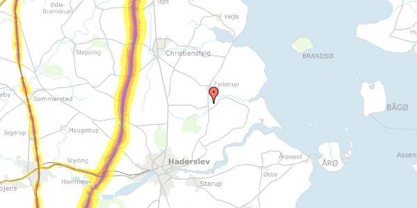 Trafikstøjkort på Fjelstrupvej 142, 6100 Haderslev