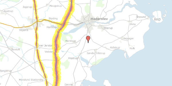 Trafikstøjkort på Grødebølvej 6, 6100 Haderslev