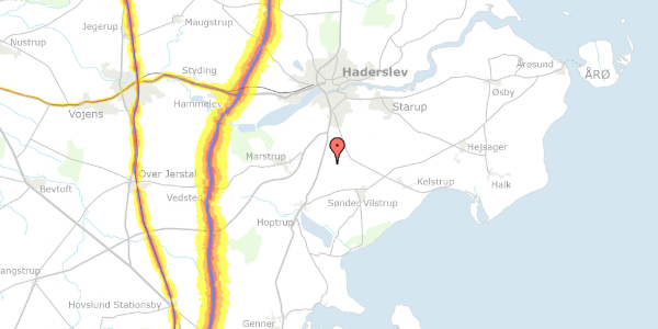 Trafikstøjkort på Grødebølvej 15, 6100 Haderslev