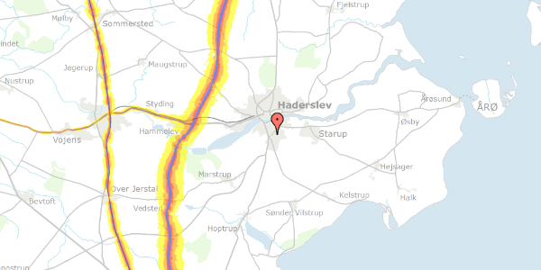 Trafikstøjkort på Grønningen 3, 6100 Haderslev