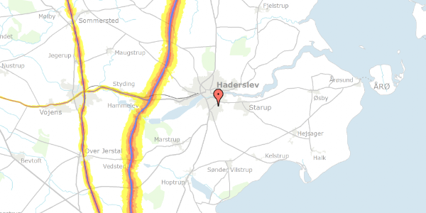 Trafikstøjkort på Grønningen 17, 6100 Haderslev