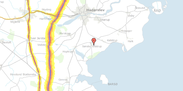 Trafikstøjkort på Havvejen 29, 6100 Haderslev