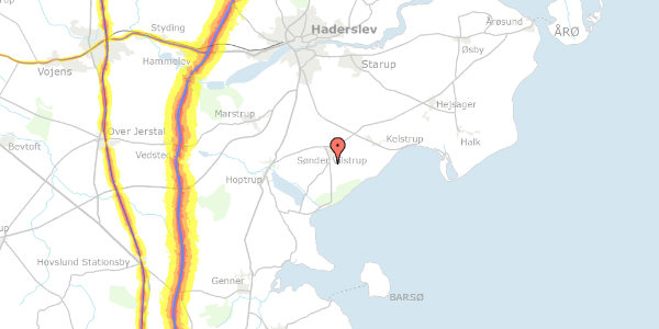 Trafikstøjkort på Havvejen 36, 6100 Haderslev