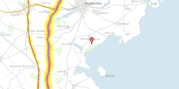 Trafikstøjkort på Havvejen 50, 6100 Haderslev