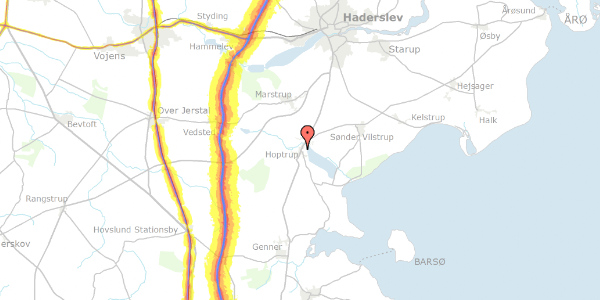 Trafikstøjkort på Hoptrup Hovedgade 56, 6100 Haderslev