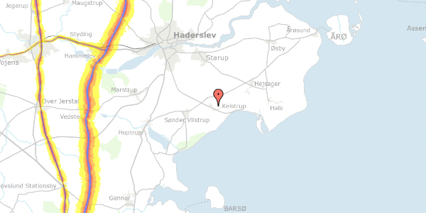 Trafikstøjkort på Kelstruphave 5, 6100 Haderslev