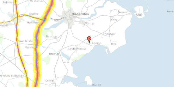 Trafikstøjkort på Kelstruphave 37, 6100 Haderslev