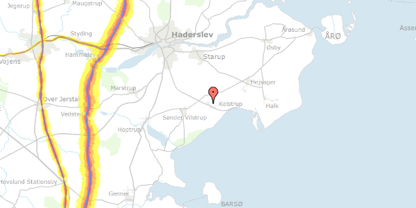 Trafikstøjkort på Kelstruphave 74, 6100 Haderslev