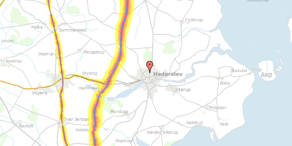 Trafikstøjkort på Lembckesvej 28, 6100 Haderslev