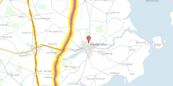 Trafikstøjkort på Louisevej 49, 6100 Haderslev