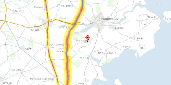 Trafikstøjkort på Marstrup Bygade 133, 6100 Haderslev