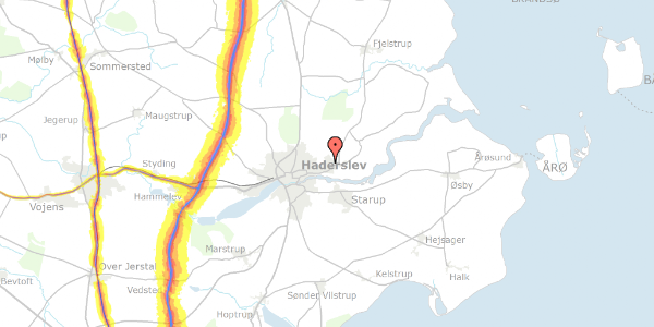 Trafikstøjkort på Nederbyvænget 188, 6100 Haderslev