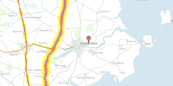 Trafikstøjkort på Nederbyvænget 328, 6100 Haderslev