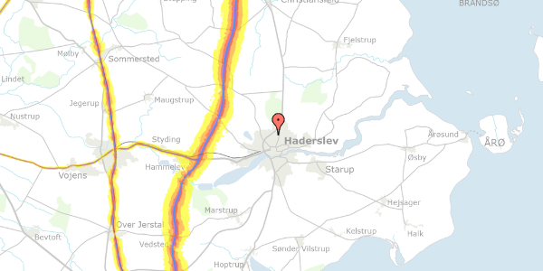 Trafikstøjkort på P.A. Madvigs Vej 40, 6100 Haderslev