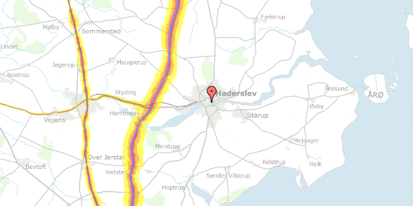 Trafikstøjkort på Præstegade 4, 6100 Haderslev